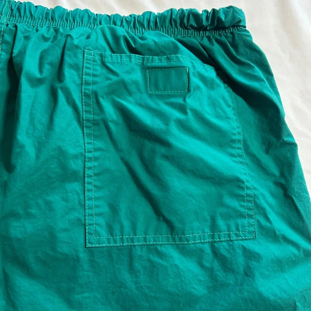 Vintage Lands End Mens Green Purple Striped Cotton Swim Trunks Large 36-38 27261